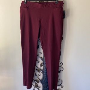 NWT Kim Rogers Straight Leg Pants   Pull-On   Rayon/Nylon  Currant   18W Average